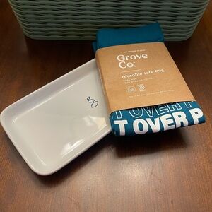 NEW Grove Co. Reusable Tote Bag and Ceramic Sink Side Tray